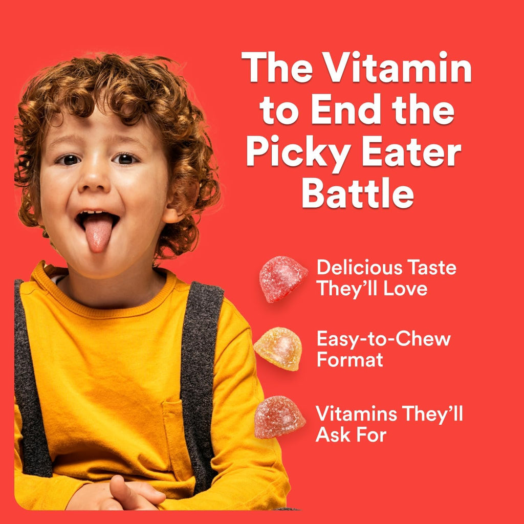 SmartyPants Kids Multivitamin Gummies with Omega 3 DHA/EPA, Vitamins D3, C, B12, B6, A, K, and Zinc, Gluten Free, Clean Label, Three Fruit Flavors, 60 Gummies (30 Day Supply)