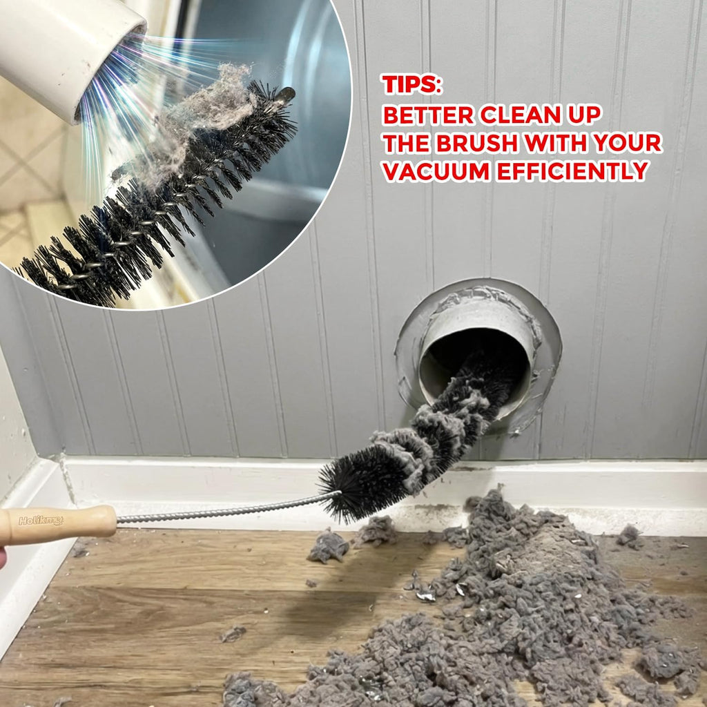 Holikme Dryer Vent Cleaner Kit, 3 Pieces Dryer Lint Brush- Household Supplies 304 Stainless Steel Cleaning Brush Home Essentials Crevice Brush for Lint Trap