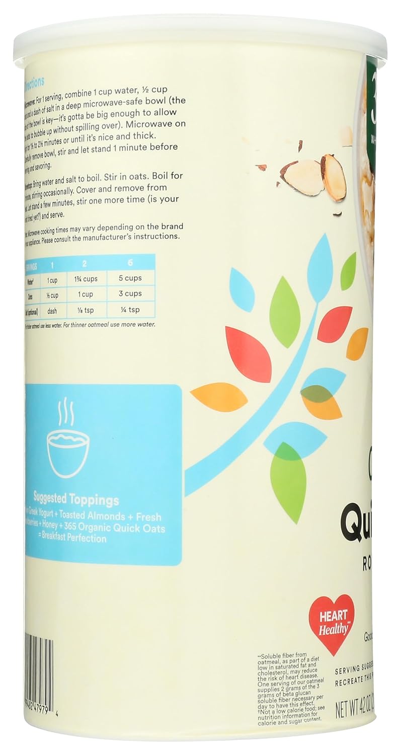 365 by Whole Foods Market, Organic Quick Oats, 42 Ounce