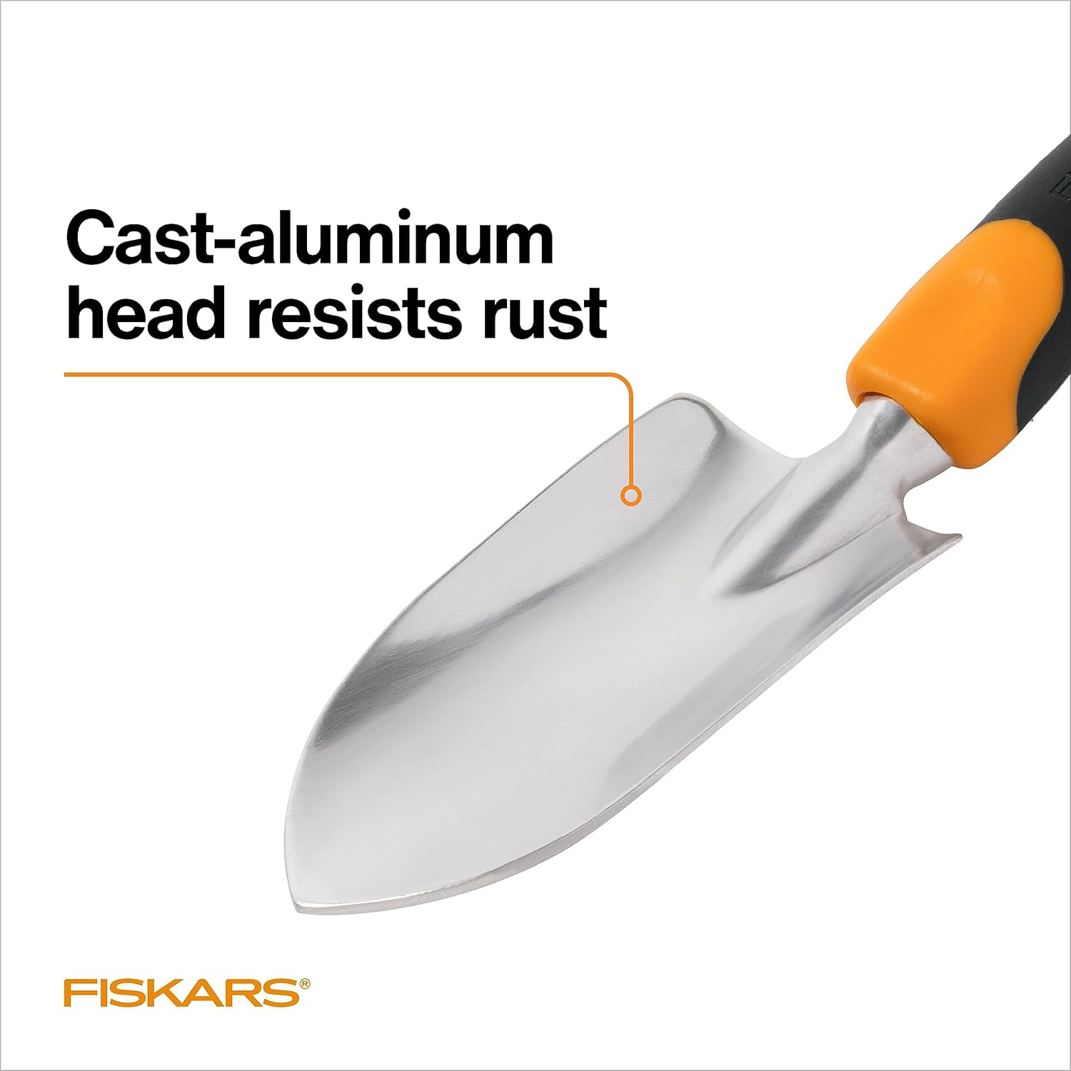Fiskars Trowel, Heavy Duty Gardening Hand Tool with Hang Hole, For Digging and Planting, Rust Resistant Cast Aluminum, Ergonomic Handle and Comfort Grip, Gardening Tools for Yard