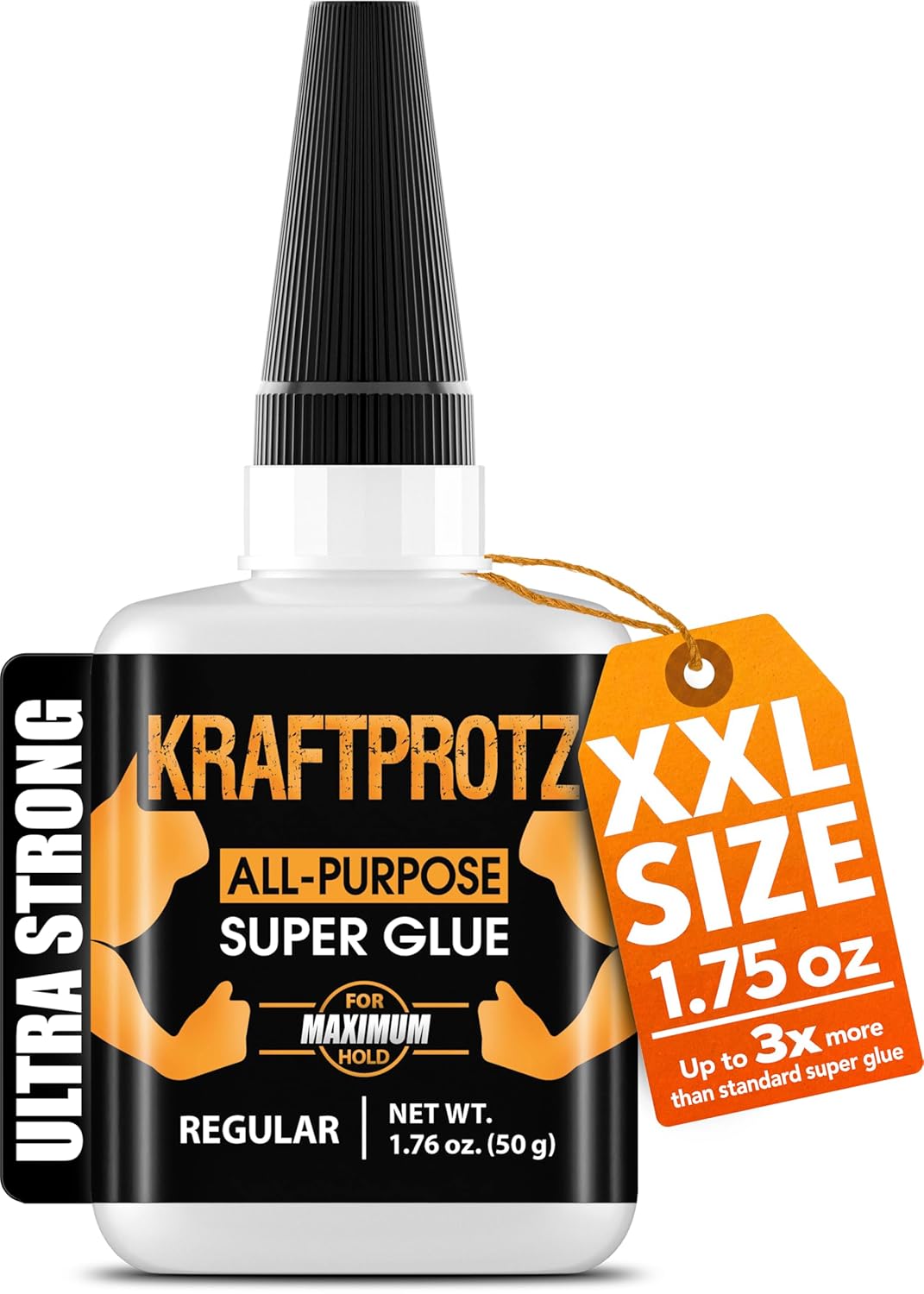 Super Glue XXL Value Size (1.76oz) All Purpose Liquid Adhesive for Plastic – Bonds Wood, Metal, Rubber, Ceramic & Leather – Industrial Strength Bonding