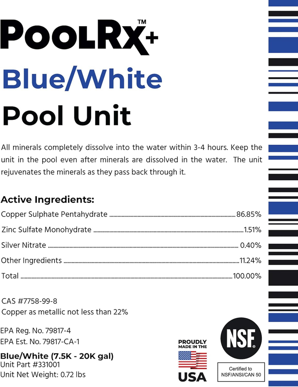 PoolRX+ pool unit 7.5k-20k gallons