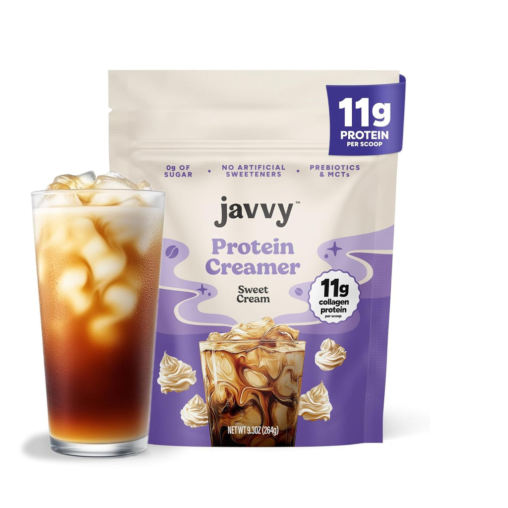 Sweet Cream Protein Coffee Creamer - Grass Fed Pasture Raised Collagen - Hair, Skin & Nail Support, Energy-Boosting MCTs, Keto Friendly, Lactose Free & Gluten Free, 0g of Sugar, 11g of Protein