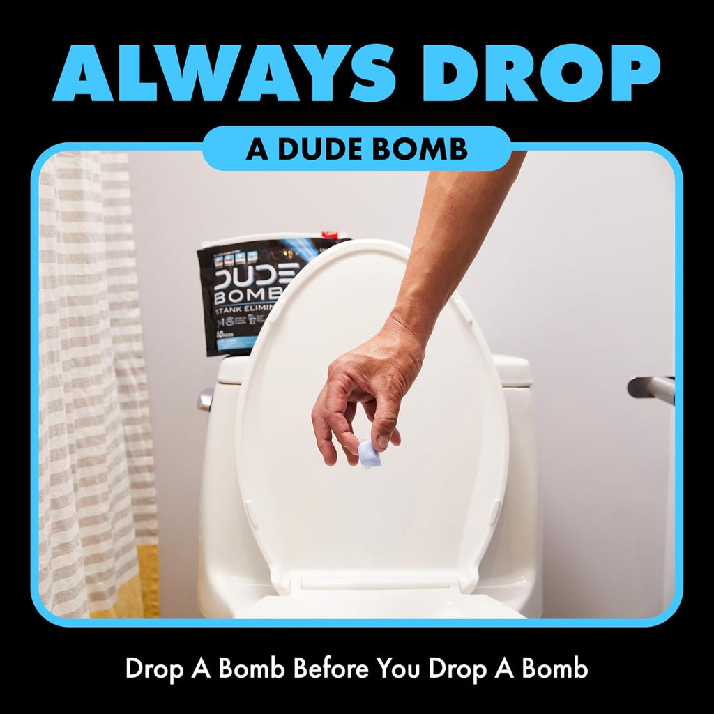 DUDE Wipes DUDE Bombs Toilet Stank Eliminator - 2-in-1 Air Freshener and Toilet Bowl Cleaner - 1 Pack (40 Pods) - Deodorizing Blend of Lavender, Cedar, Lime, and Eucalyptus
