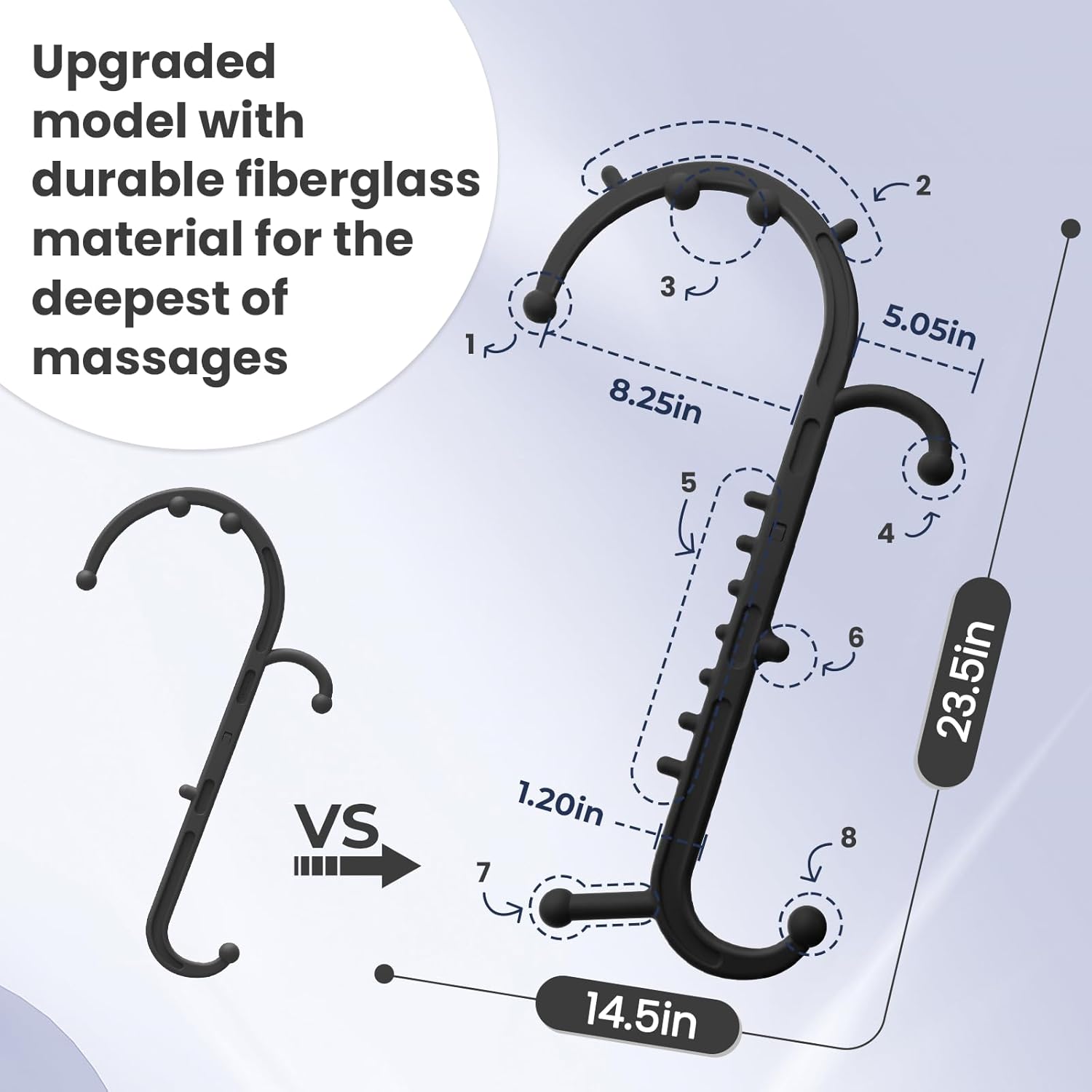 Ranarose Deep Tissue Back & Neck Massager - Back Massager Stick for Pain Relief, Muscle Knot Remover, Trigger Point Massage Tool for Full Body, Shoulders, Legs - Pressure Point Massage Tool (Black)