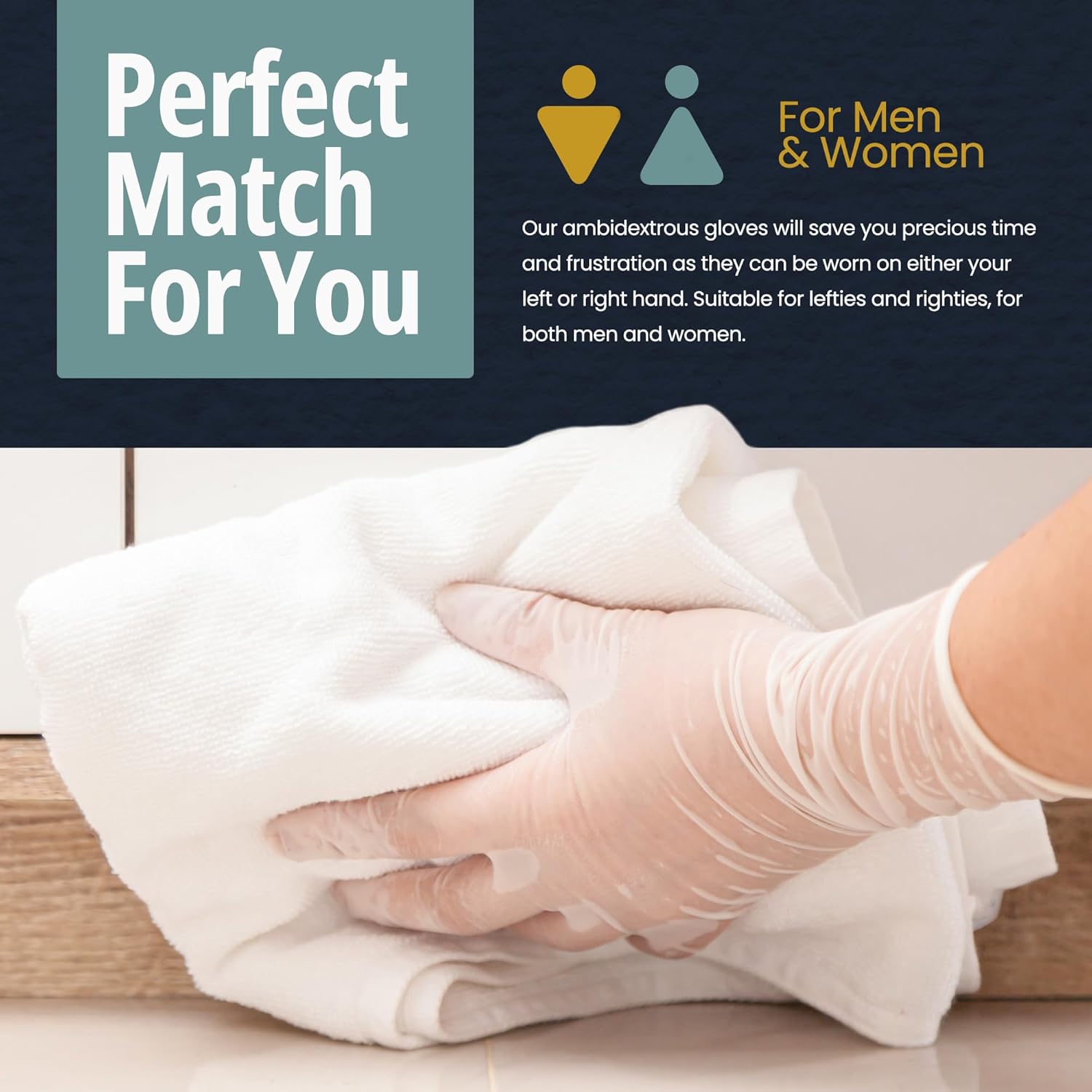 MED PRIDE Disposable Medical Grade Vinyl Exam Gloves, Latex & Powder Free, Ultra-Strong, for Healthcare & Food Handling (Medium (Pack of 100) 100 Clear)