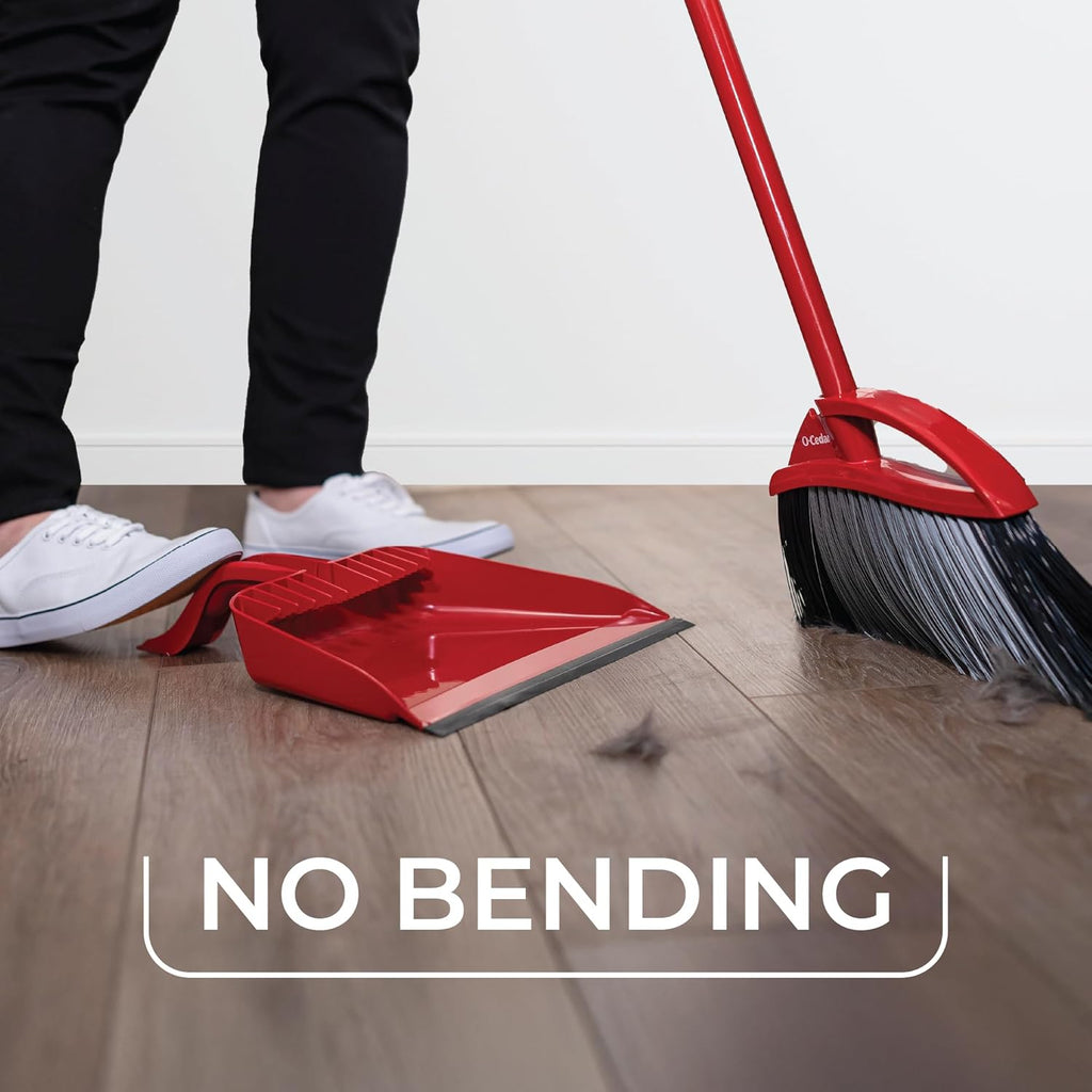 O-Cedar Pet Pro Broom with Step-On Dustpan | Remove 99% with One Sweep | Removes 3 Times More Pet Hair | Quiet Cleaning Tool for Cat and Dog Owners