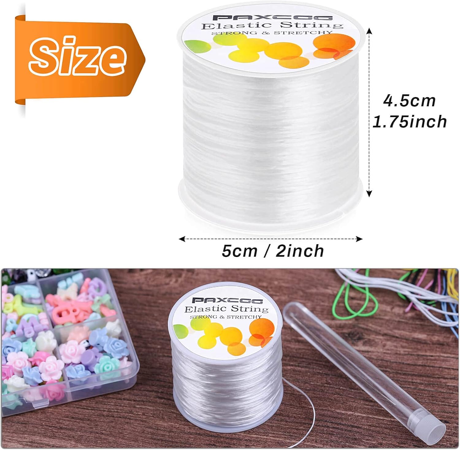 Paxcoo Elastic Bracelet String Cord Stretch Bead Cord for Jewelry Making and Bracelets Making