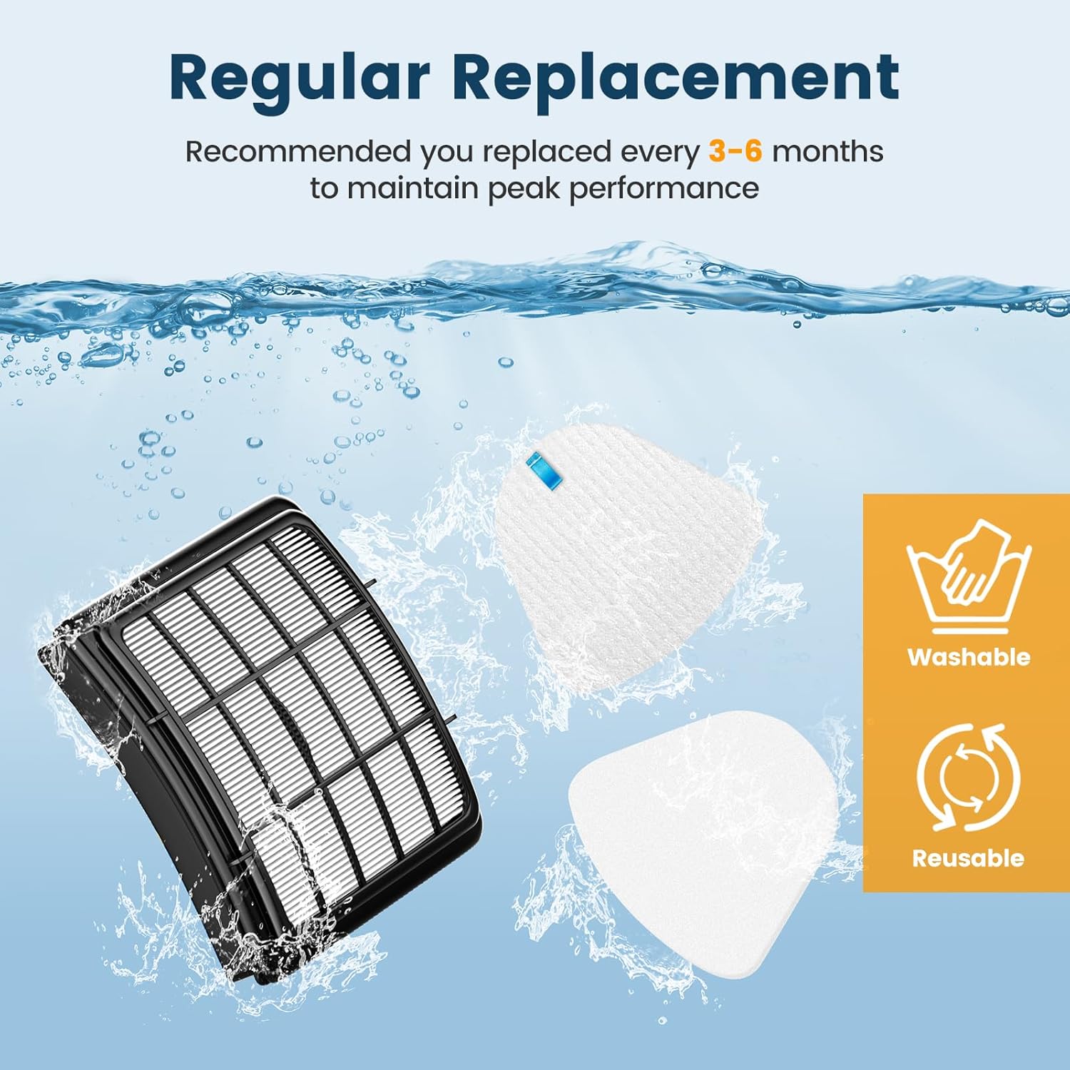 2 + 4 Pack Filters for Shark Vacuum Navigator Lift Away Filter Replacement ZU503AMZ NV350 NV351 NV352 NV355 NV356E NV357 NV360 NV370 UV440 UV540, Parts XFF350 XHF350
