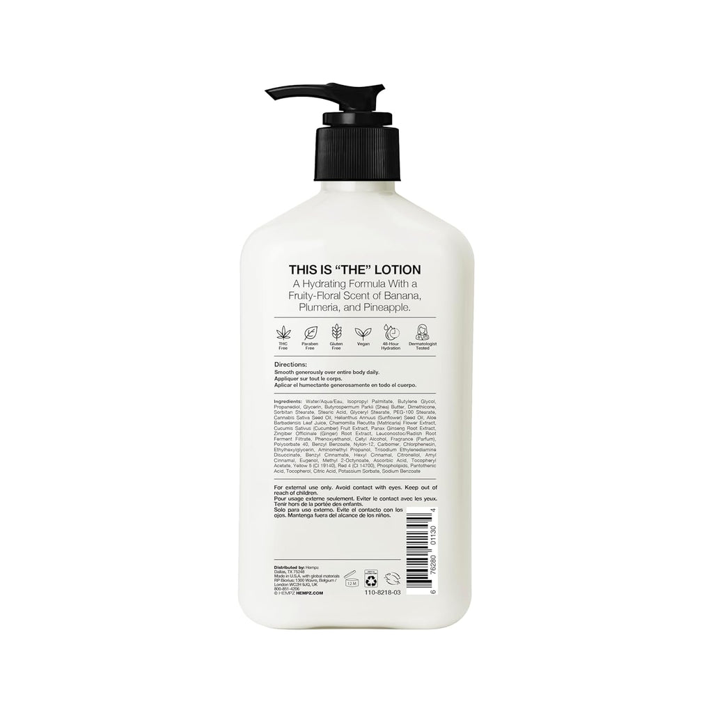Hempz Original, Natural Hemp Seed Oil Body Moisturizer with Shea Butter and Ginseng, Original Scent, Floral Banana, 17 Fl.Oz ( Packaging may vary )
