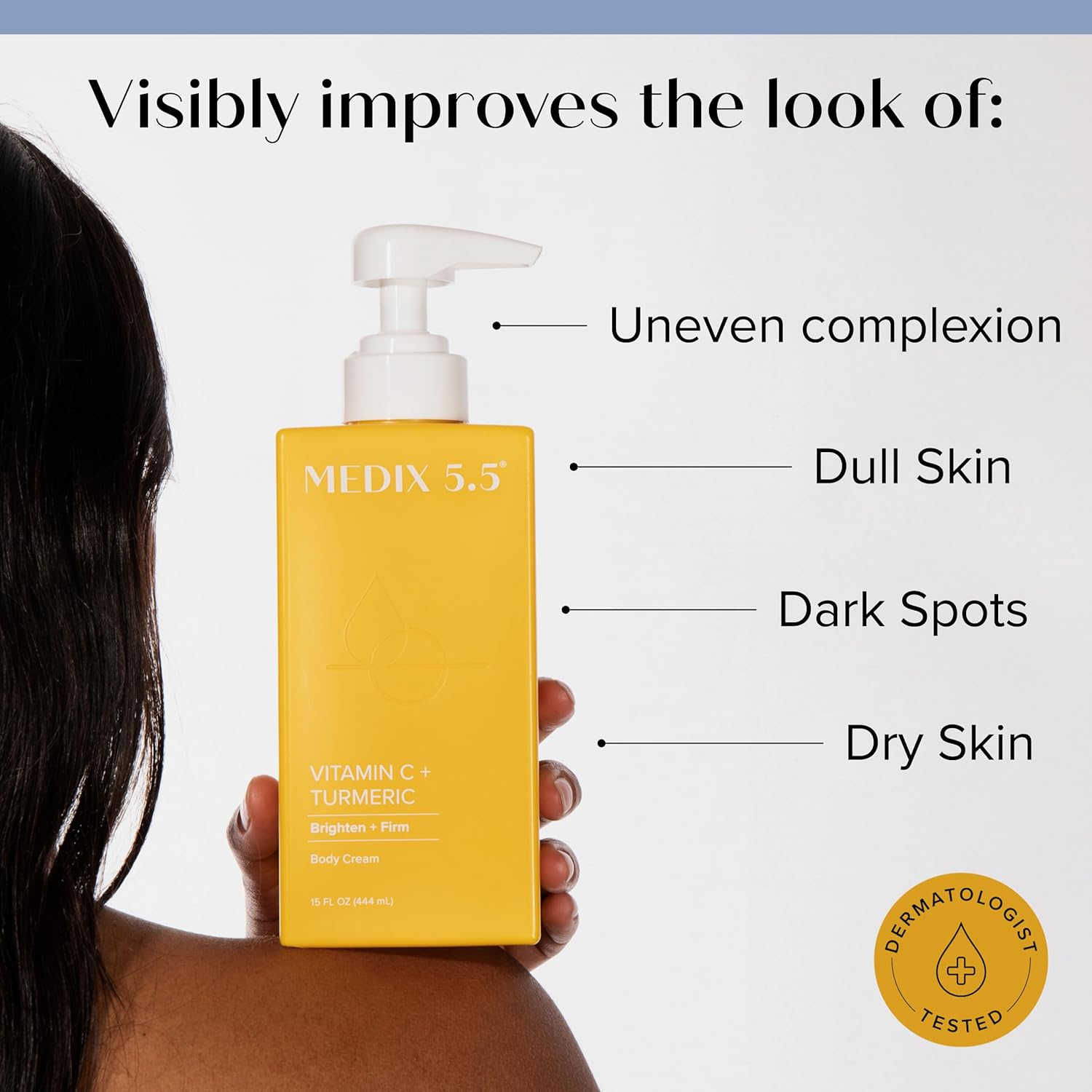 MEDIX Vitamin C Cream + Niacinamide Brightening Body Lotion | Anti Aging Moisturizer Vitamin C Lotion For Women & Men To Soften The Look Of Dark Spots, Wrinkles, & Uneven Looking Skin Tone, 15 Fl Oz