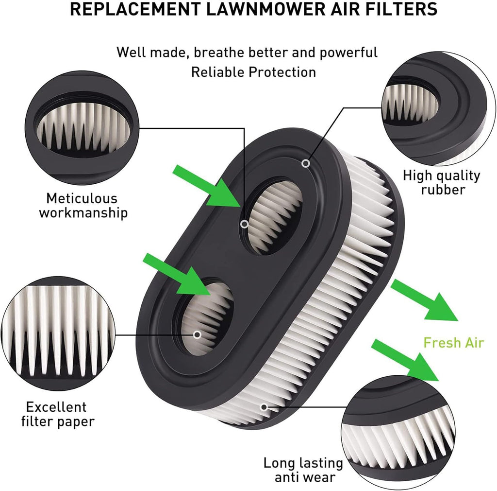 593260 Air Filter 593260 798452 334404 Air Cleaner Cartridge Filter, Lawn Mower Air Cleaner Replacement Filters for 4247 5432 5432k 09P00 09P702 550E 500EX 550EX 625 575EX Series Engine (2Pcs)