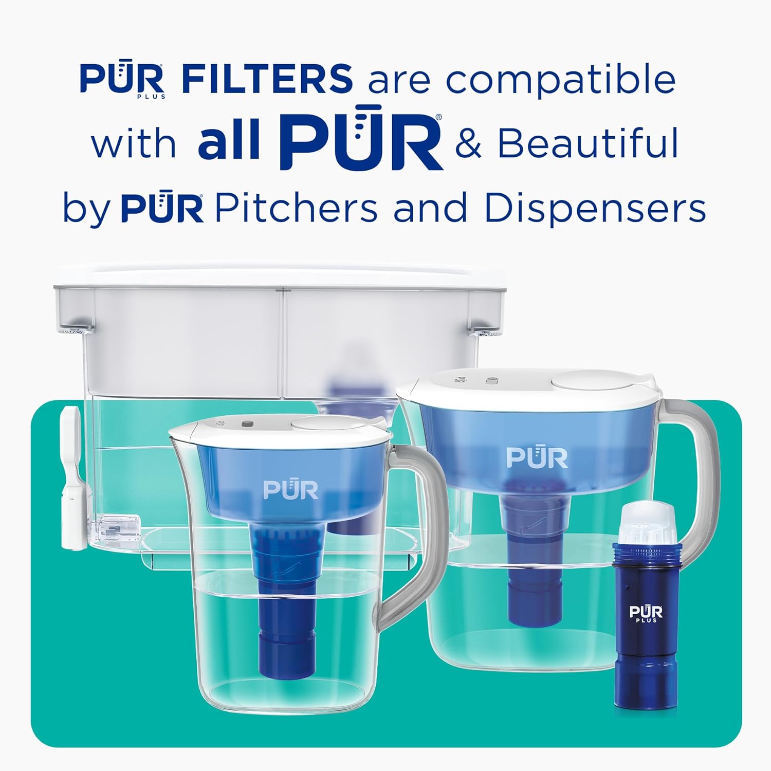 PUR Plus Water Filter Replacement for Pitchers & Dispensers, 6-Month Supply, 3 Count, Blue (PPF951K3)