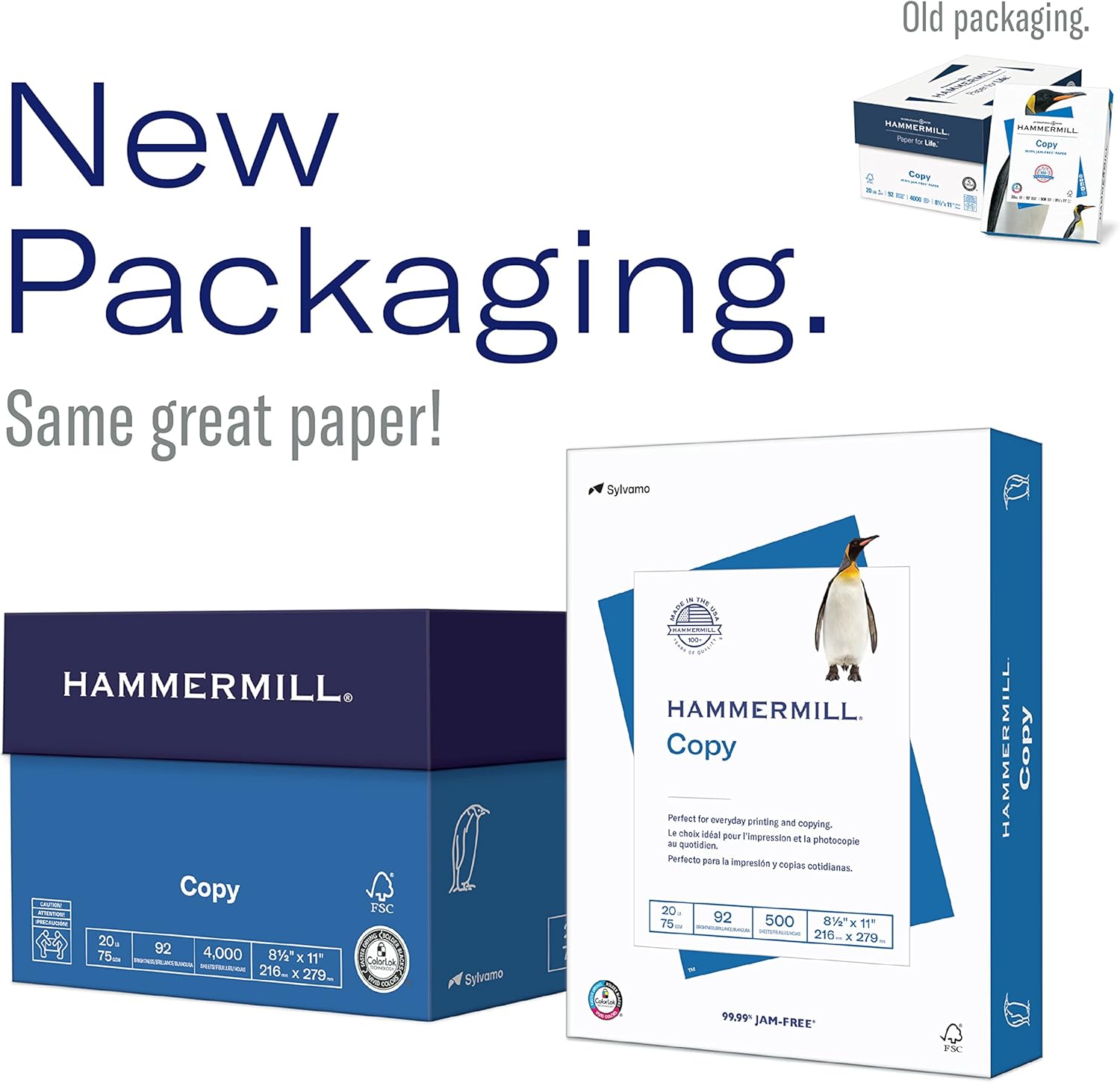 Hammermill Printer Paper, 20 lb Copy, 8.5 x 11-8 Ream (4,000 Sheets) - 92 Bright, Made in the USA
