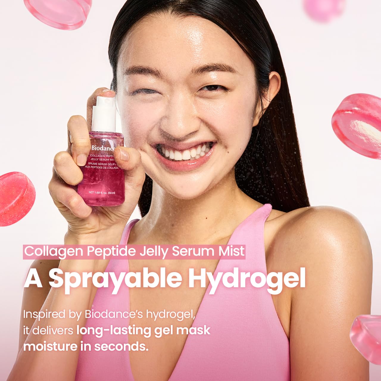 BIODANCE Collagen Peptides Jelly Serum Mist, Hydrating Face Mist, Plumping, Anti-Aging Face Spray, Sprayable Hydrogel, Travel Essentials & Self Care Gifts for Women, Korean Skin Care | 1.69 fl.oz