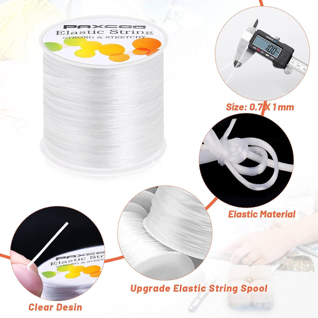 Paxcoo Elastic Bracelet String Cord Stretch Bead Cord for Jewelry Making and Bracelets Making