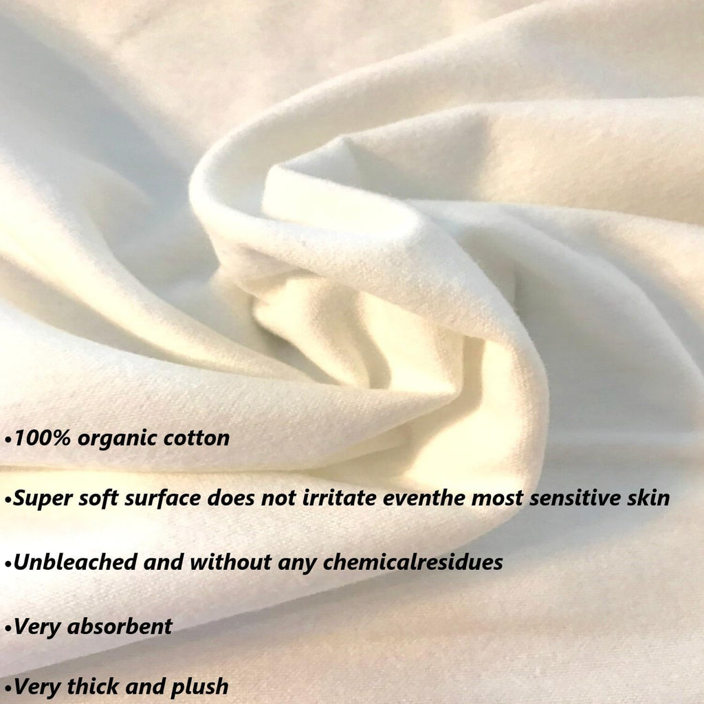 2 Pcs Organic Cotton Flannel for Castor Oil Pack Wrap, Reusable Castor Oil Compress for Stomach, Abdomen, Joints & Other Areas