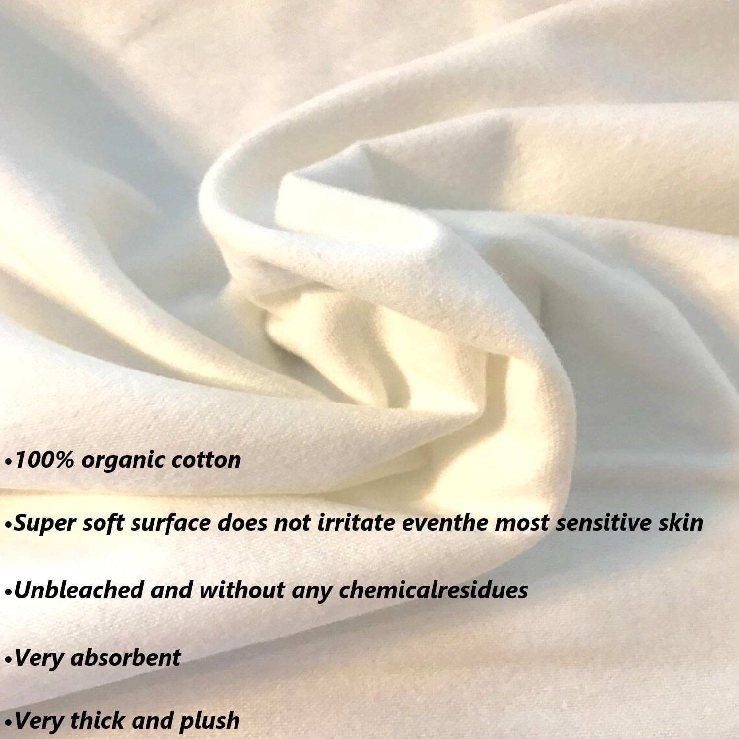2 Pcs Organic Cotton Flannel for Castor Oil Pack Wrap, Reusable Castor Oil Compress for Stomach, Abdomen, Joints & Other Areas