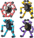 Gokeey Transformable Fidget Spinners Toys 4 Pcs for Kids and Adults Stress Relief Sensory Toys for Boys and Girls Age 8-13 Fingertip Gyros Easter Party Favors Birthday Gifts for Teens Travel Toys