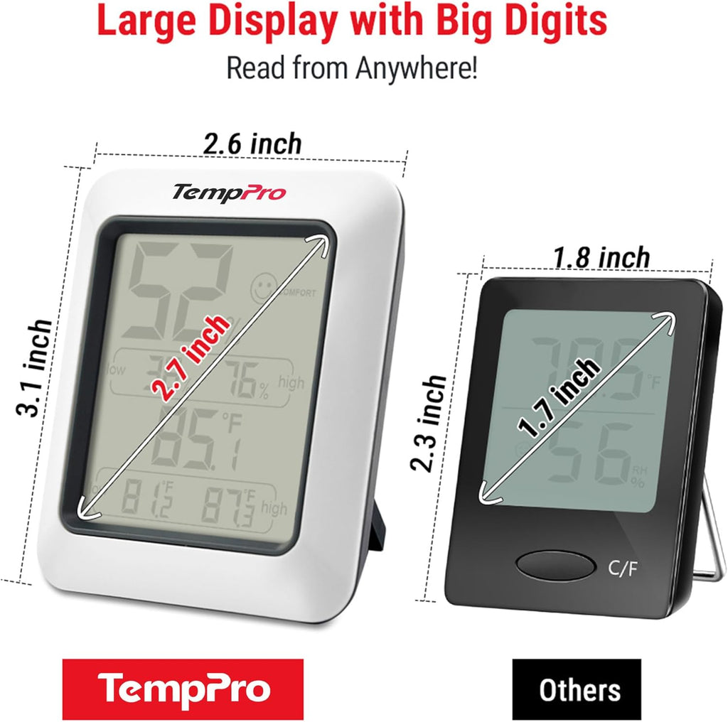 TempPro TP50 Digital Hygrometer Indoor Thermometer Room Thermometer and Humidity Gauge with Temperature Humidity Monitor(Previously ThermoPro)
