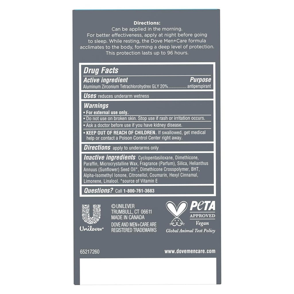 Dove Men+Care Clinical Protection Antiperspirant Stick Clean Comfort End Sweat Hacks 96-Hour Protection 1.7 oz