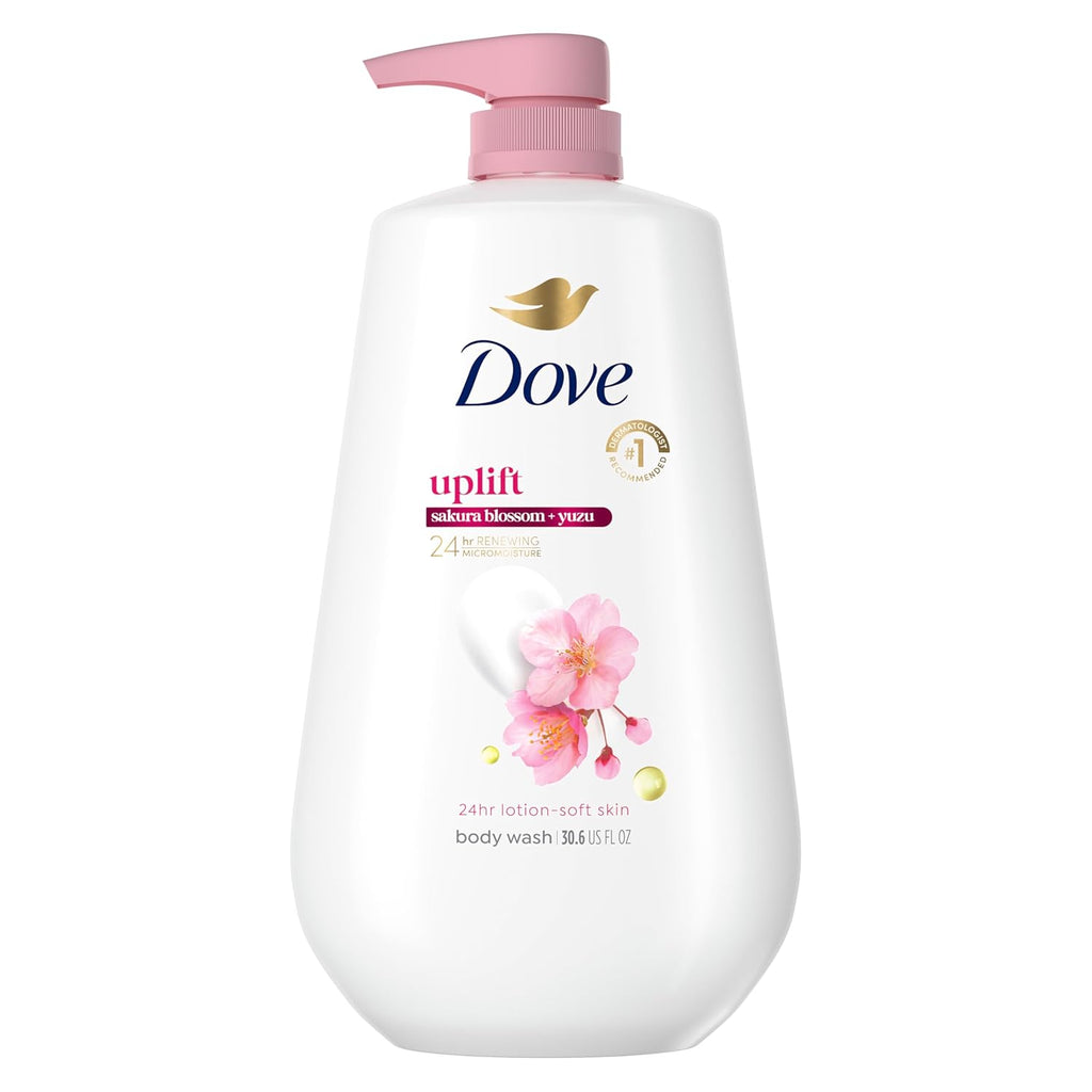 Dove Sakura Body Wash Uplift Sakura Blossom and Yuzu for 24hr Lotion-Soft Skin Moisturizing Skin Cleanser with No Sulfates No Parabens 30.6 Fl Oz