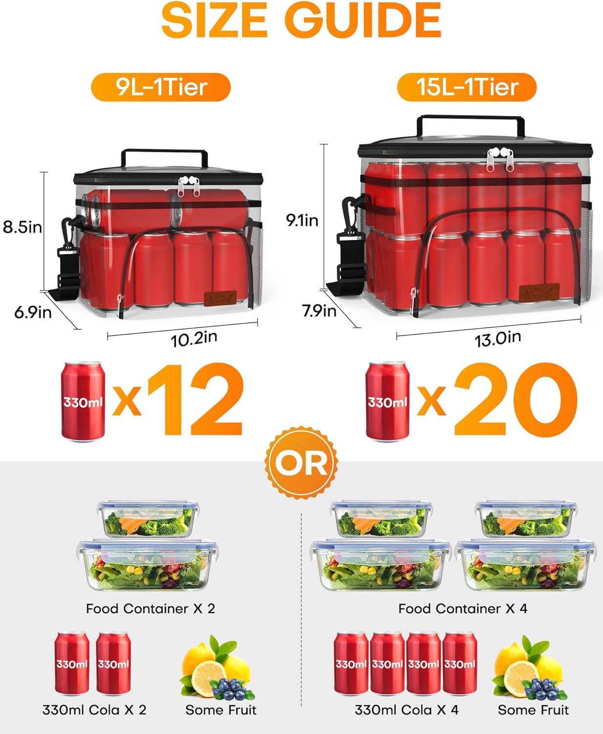 HOTOR Insulated Lunch Box for Men & Women - Leak-Proof Cooler Lunch Bag with 4 Pockets