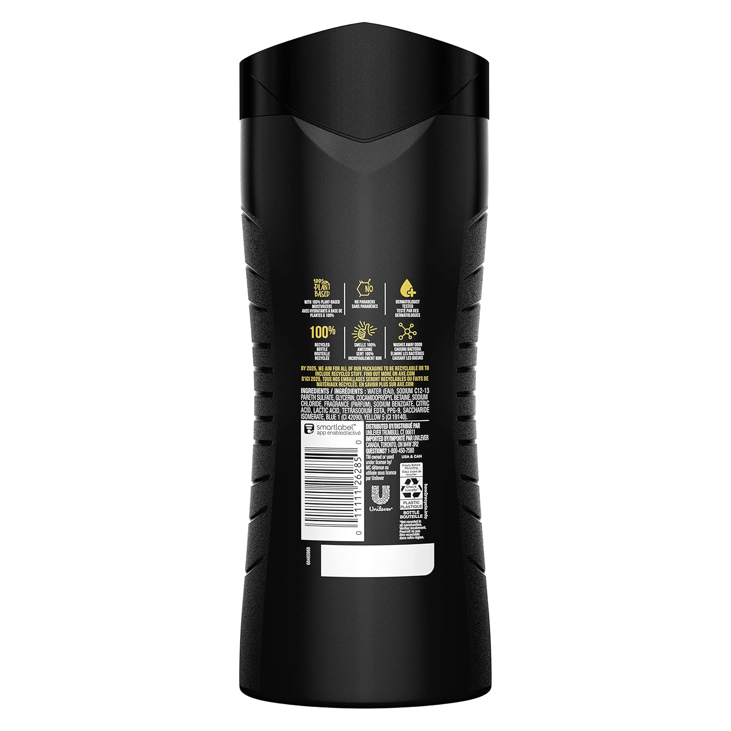 AXE Body Wash Apollo 4 Count for Long Lasting Freshness Sage & Cedarwood Men's Body Wash with Odor-Busting Prebiotics 16 oz