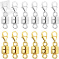 MKCYD Magnetic Necklace Clasp with Lobster Clasp,14K Gold and Silver Magnetic Jewelry Clasps for Necklace Extender Bracelet Closures