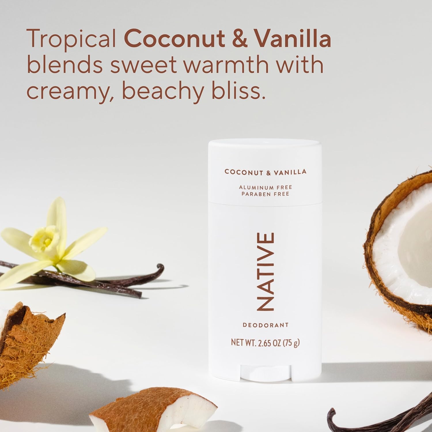Native Deodorant Contains Naturally Derived Ingredients, 72 Hour Odor Control, Deodorant for Women and Men, Aluminum Free, Coconut & Vanilla 2.65oz