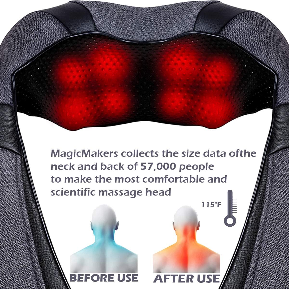 Mirakel Mothers Day Gifts for Mom Wife Women, Neck Massager for Pain Relief Deep Tissue, Electric Shiatsu Shoulder & Back Massager with Heat, Fathers Day Dad Gifts for Husband Men (NOT Cordless)