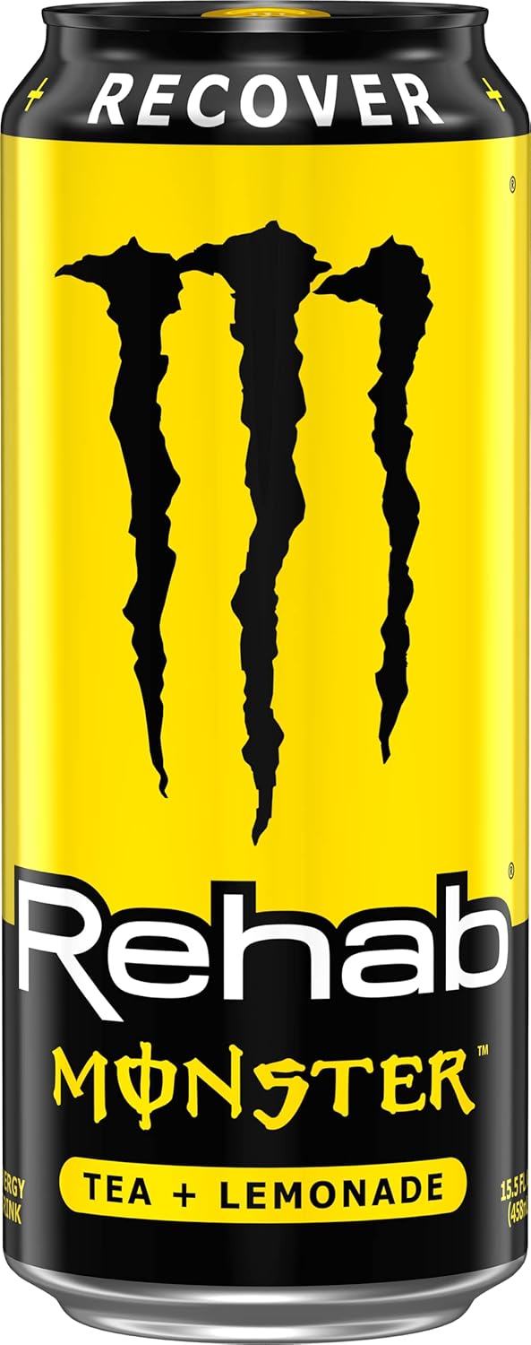 Monster Rehab Tea + Lemonade + Energy, Energy Drink 15.5 Ounce | Energy Iced Tea, Pack of 15