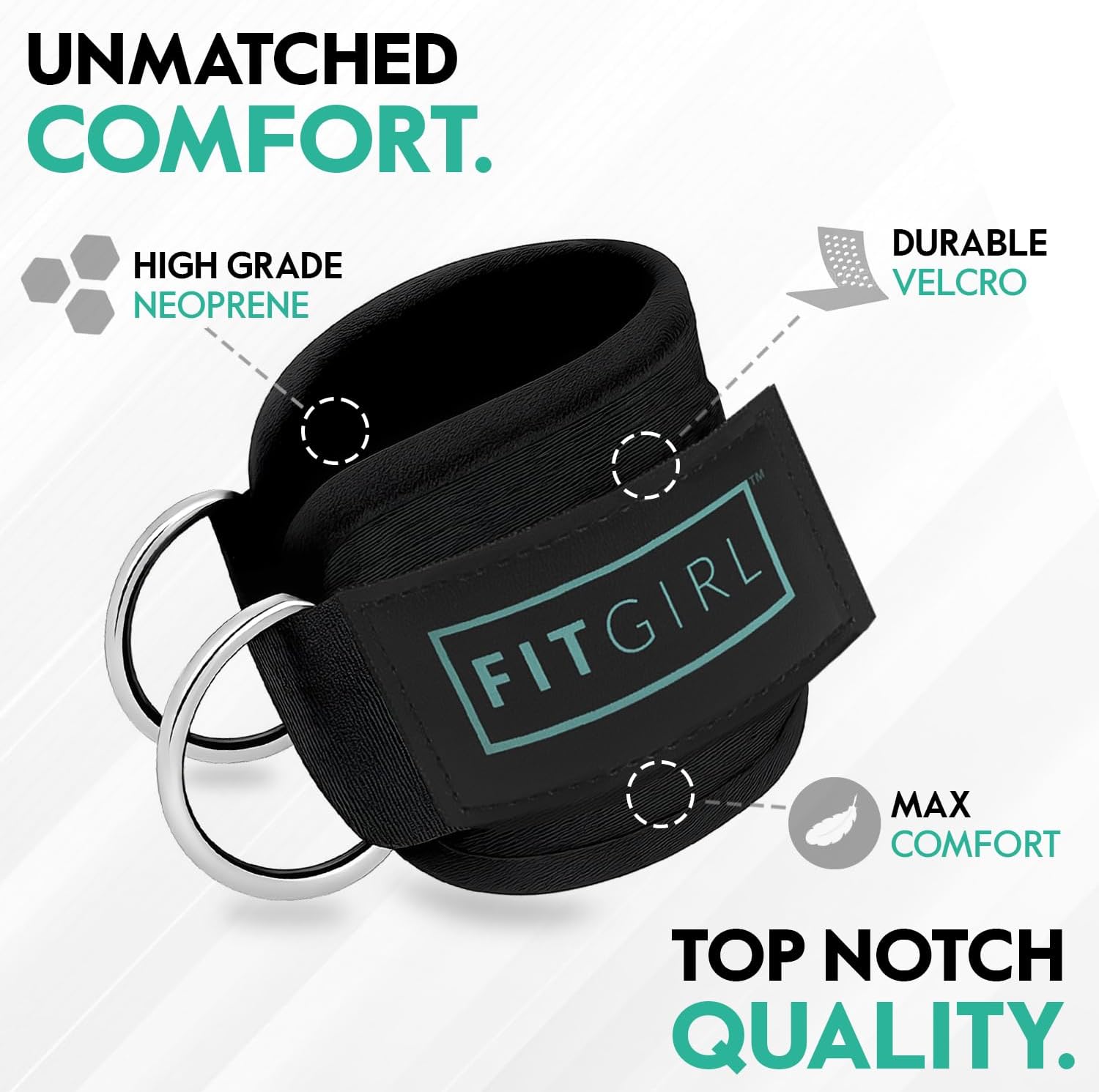 FITGIRL Ankle Strap for Cable Machine – Premium Padding and Comfort for Cable Exercise Machines, Cable Exercise Attachment for Home & Gym, Glute Workouts - Kickbacks, Leg Extensions, Hip Abductors
