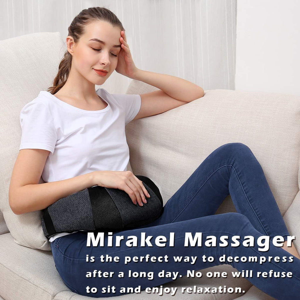 Mirakel Mothers Day Gifts for Mom Wife Women, Neck Massager for Pain Relief Deep Tissue, Electric Shiatsu Shoulder & Back Massager with Heat, Fathers Day Dad Gifts for Husband Men (NOT Cordless)