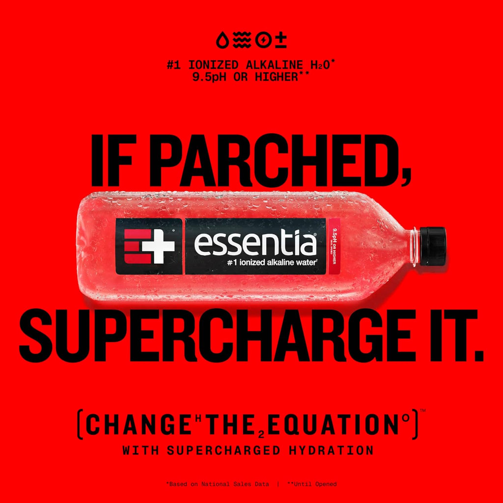 Essentia Water Bottled, Ionized Alkaline Water:99.9% Pure, Infused With Electrolytes, 9.5 pH Or Higher With A Clean, Smooth Taste, 1 Liter (Pack of 12)