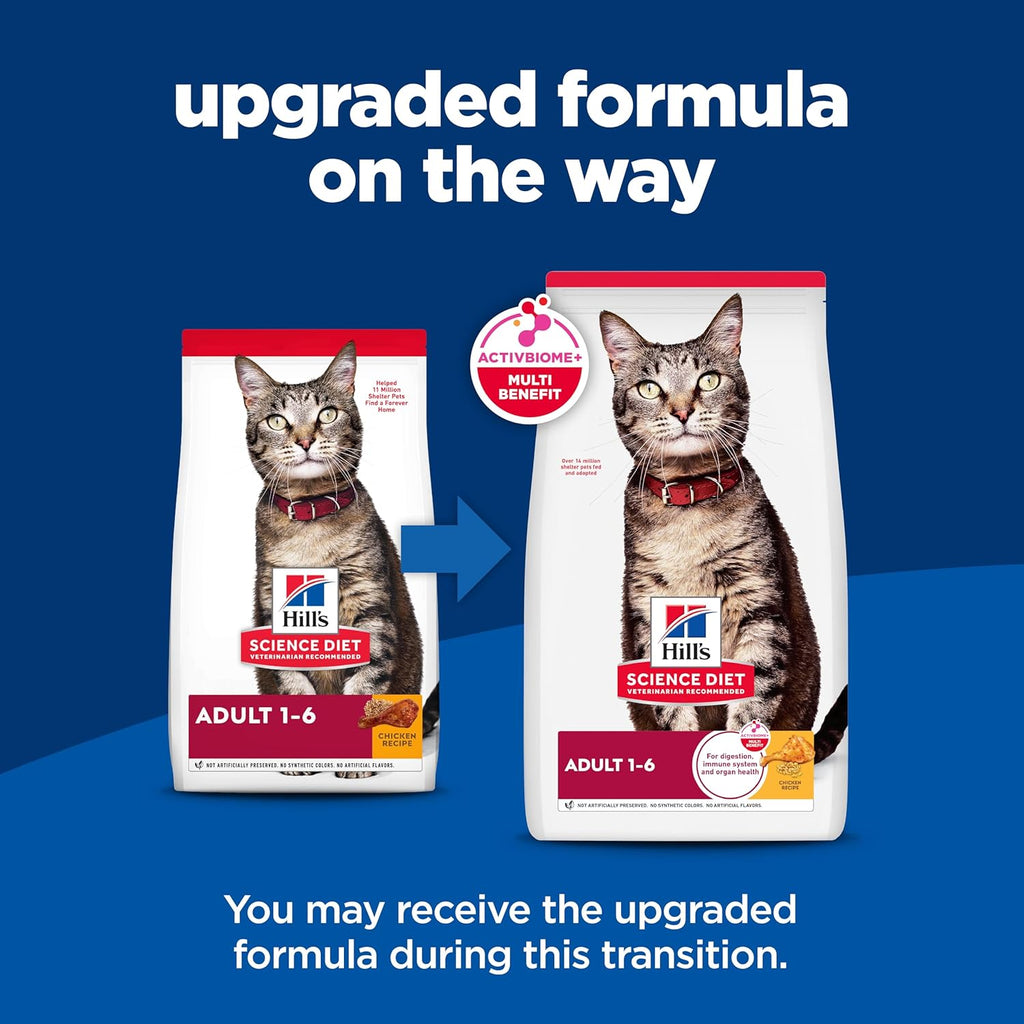 Hill's Science Diet Adult 1-6 Premium Nutrition Dry Cat Food, Chicken Recipe, 7 lb. Bag