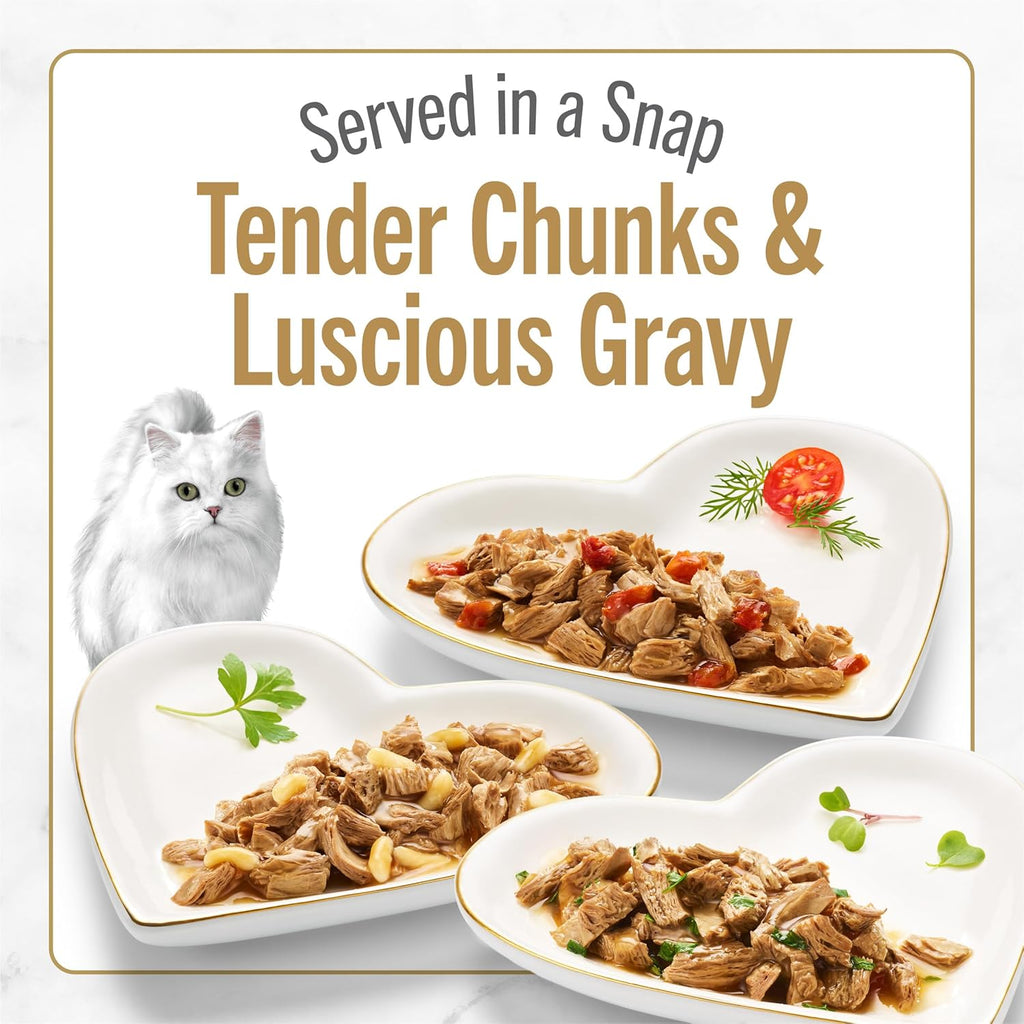 Purina Fancy Feast Gourmet Wet Cat Food Variety Pack, Petites Gravy Collection, break-apart tubs, 48 servings - (Pack of 24) 2.8 oz. Tubs