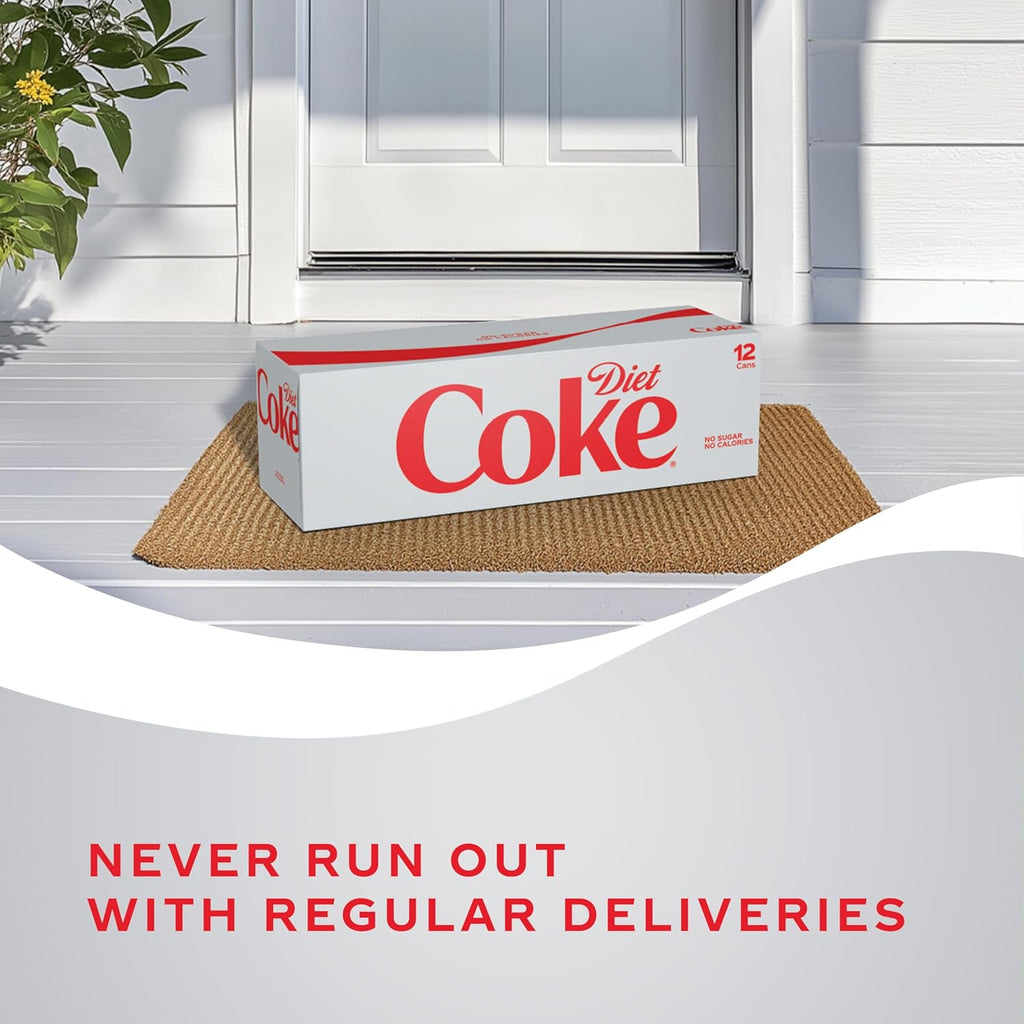 Diet Coke Soda Soft Drink Fridge Pack Cans, 12 fl oz, 12 Pack