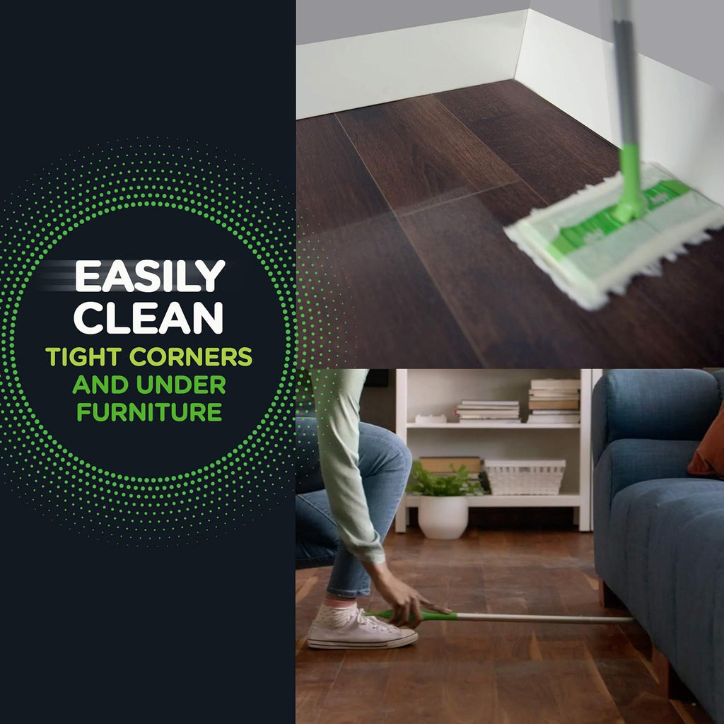Sweep + Mop, Dry Pads Refill, Floor Cleaner for Dirt, Dust, Hair, Cleaning Cloths for Mopping Home, Bathroom, Kitchen, All Purpose Multi-Surface Floor Wipes, Heavy Duty, Pet, 32 Count