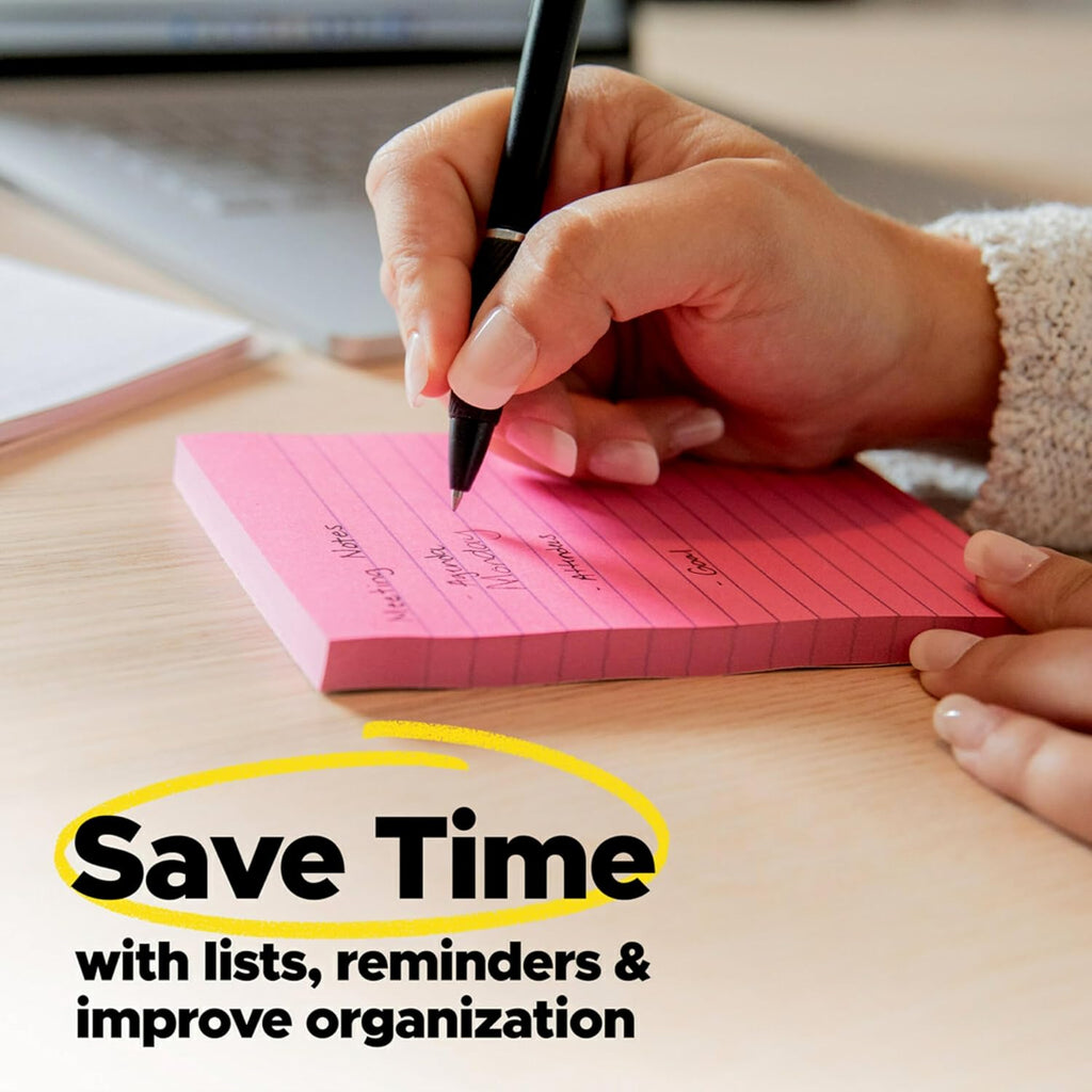 Post-it Super Sticky Notes, 24 Sticky Note Pads, 3 x 3 in., School Supplies, Office Products, 2X the Sticking Power, Supernova Neons Collection