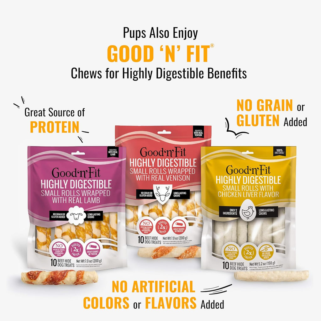 Good ‘n’ Fun Triple Flavor Kabobs Chews for All Dogs, 24 Ounces, Treat Your Dog to Long-Lasting Chews Made from Beef Hide, Real Chicken, Pork Hide, Duck and Chicken Liver
