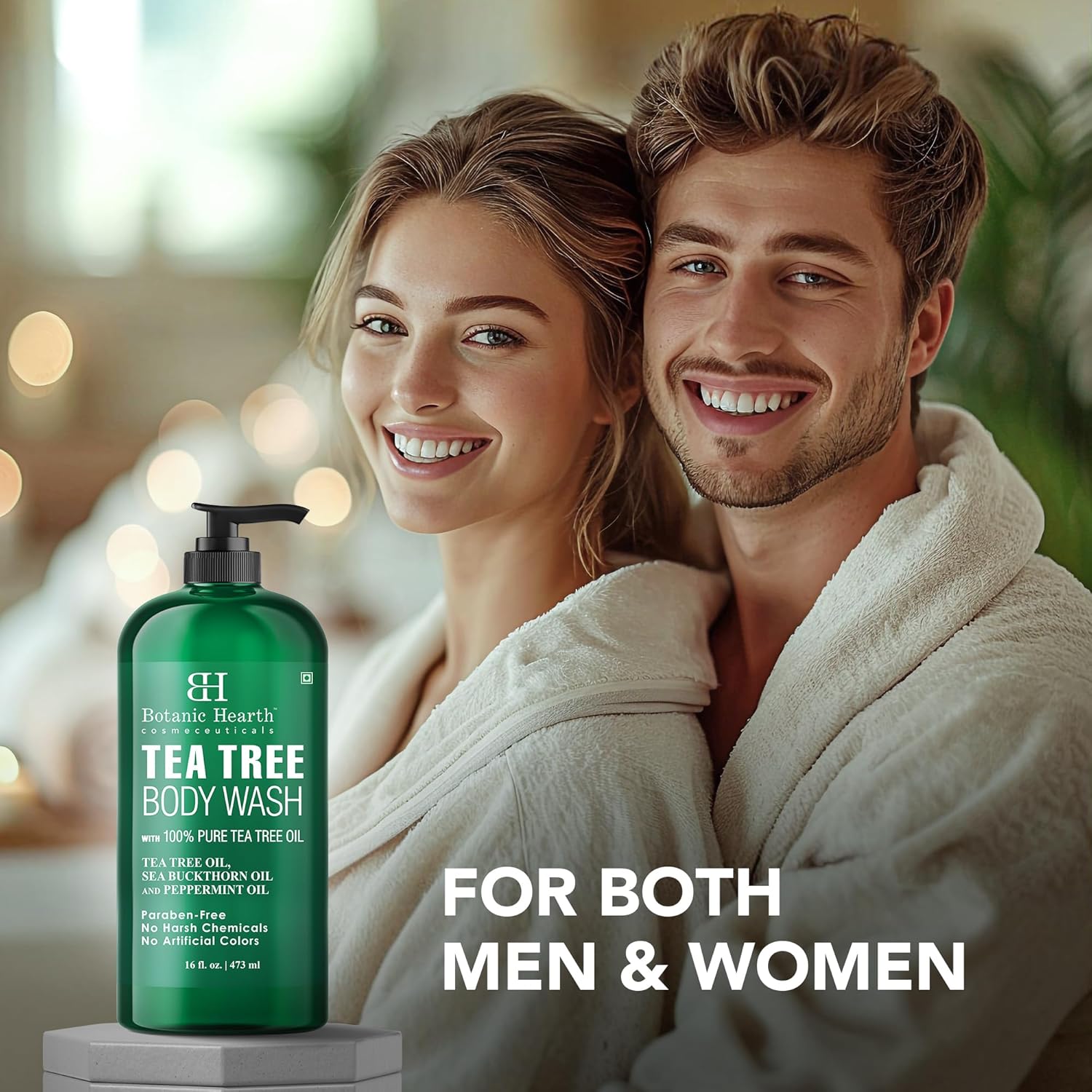 Botanic Hearth Tea Tree Body Wash -16 fl oz- All-Natural Antifungal & Odor-Control Shower Gel for Acne, Athlete’s Foot, Ringworm, Jock Itch & Healthy Skin,Sulfate & Paraben Free, for Men and Women