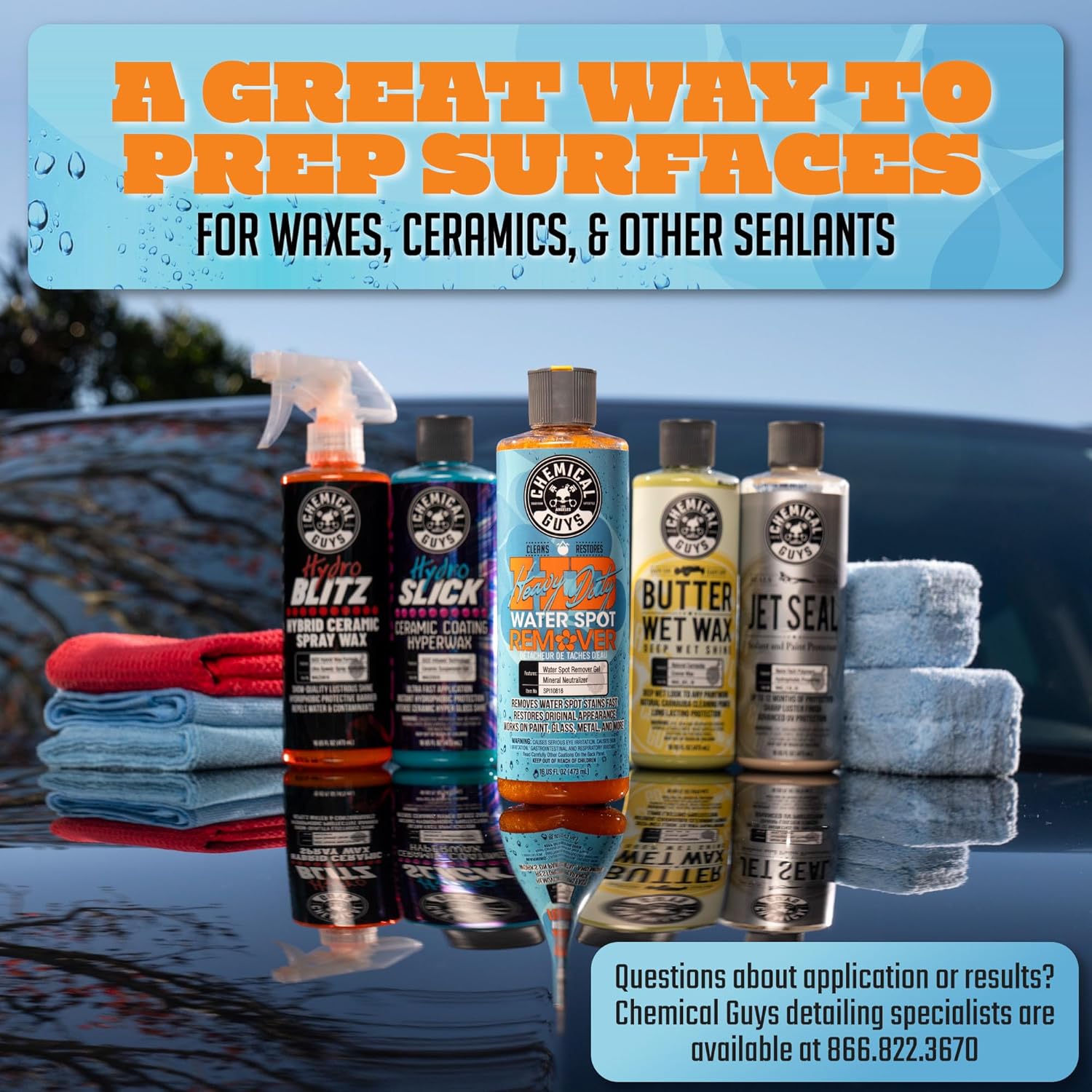 Chemical Guys Heavy Duty Water Spot Remover Gel for Paint, Glass, and Metal - Mineral and Water Spot Remover for Cars, Trucks, Motorcycles, RVs & More - 16 oz