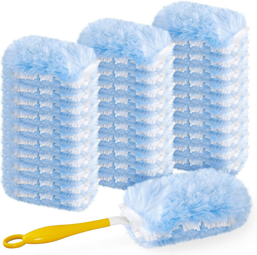 Duster Refill for Swiffer Duster, 30 Count Heavy Duty 2 Side 360° Duster Refills with 1 Handle, 4X Microfibers, Disposable Multi Surface Dusters for Cleaning