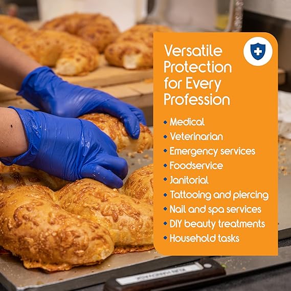Inspire Cobalt Blue Nitrile Disposable Gloves | 4.5 Nitrile Safety Medical Exam Cooking Cleaning Disposable Gloves