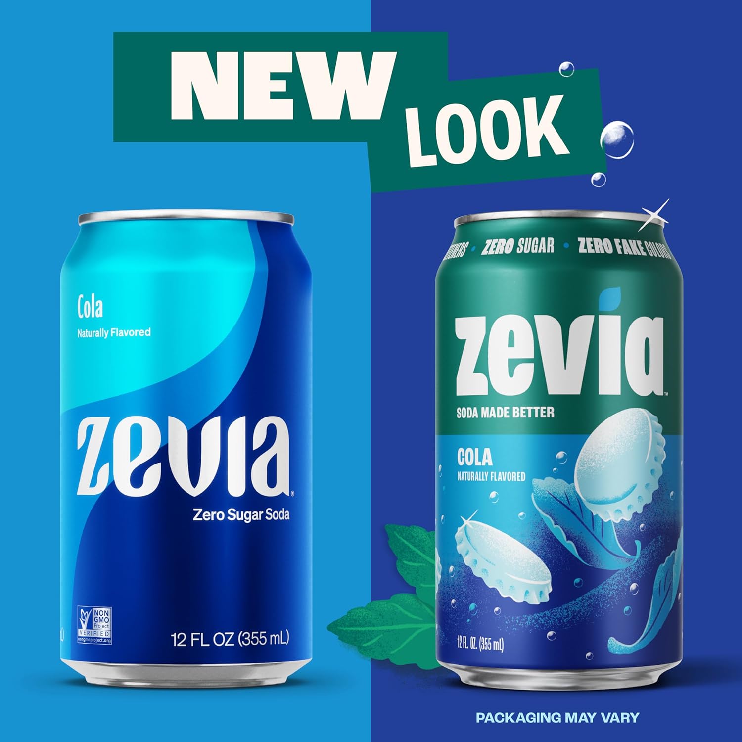 Zevia Zero Sugar Soda, Cola, 12 oz Cans (24-Pack) – Naturally Sweetened, Zero Calorie Sugar Free Soda - Non-GMO Project Verified, Gluten-Free, Vegan
