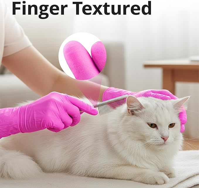 SwiftGrip Powder-Free Nitrile Gloves, 3-mil, Disposable Nitrile Gloves, Latex-Free, Powder-Free - Pink/Fuchsia