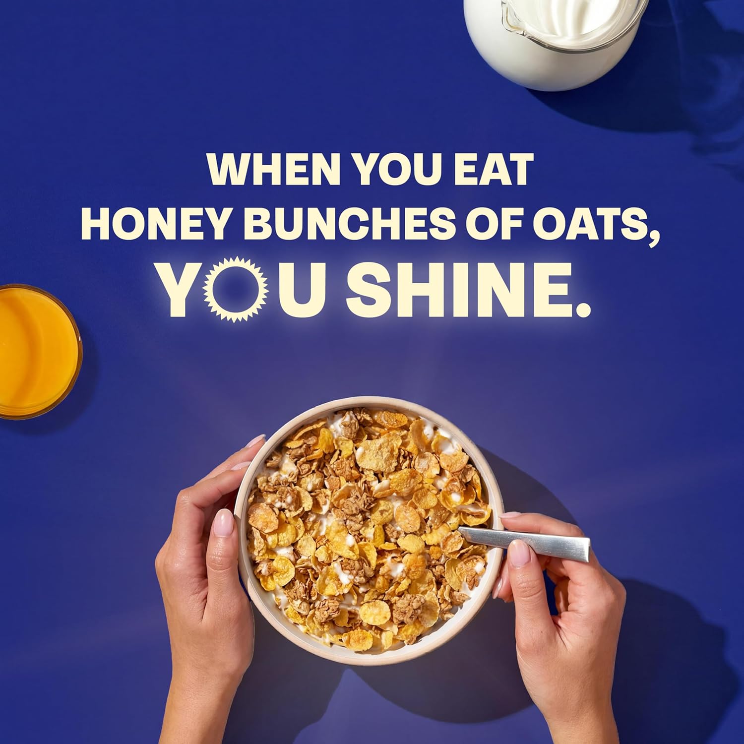 Honey Bunches of Oats with Almonds Breakfast Cereal, Almond Cereal with Oats and Granola Clusters, Family Size 18 oz Box