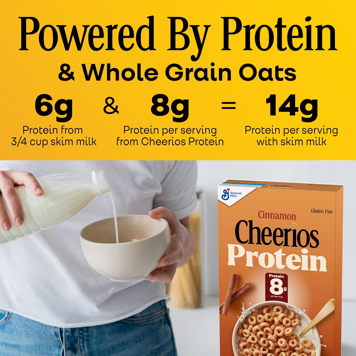 Cheerios Protein Cereal, Cinnamon, 8g Protein, Family Size, 15 oz