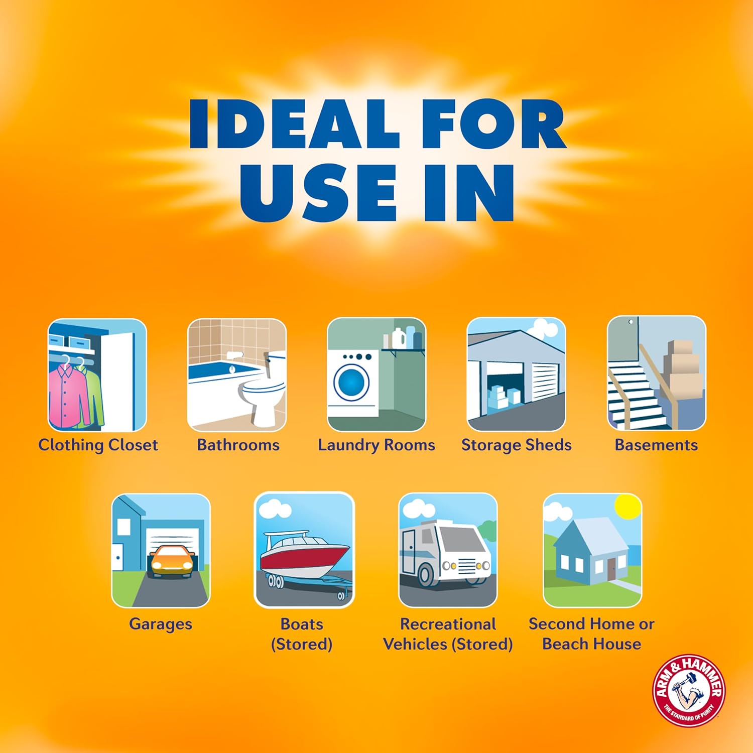 Arm & Hammer Fragrance Free Refillable Moisture Absorber and Odor Eliminator 14 oz. Tub